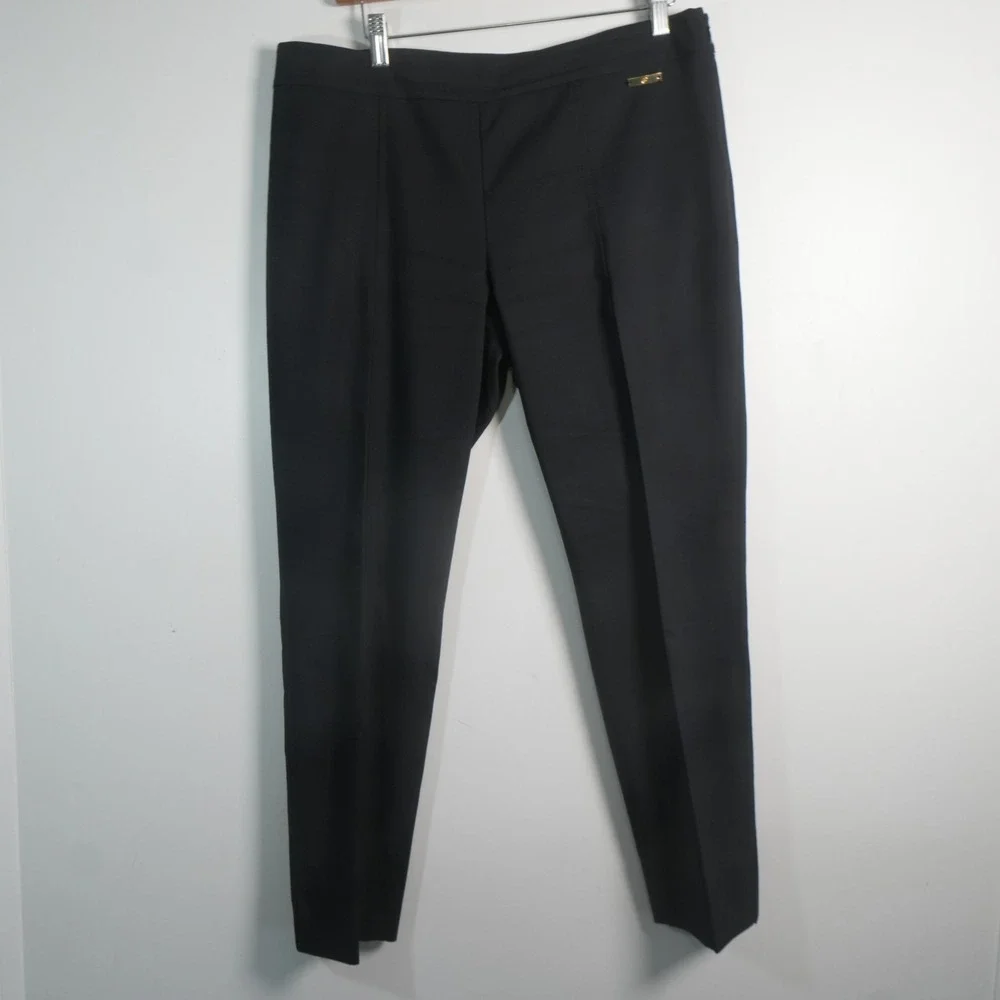 Tory Burch Dress Pants Womens 10 Black Side Zip Slim Tapered Office Professional